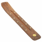 Brass Inlays Wood Incense Holder (1pc) - Click Image to Close